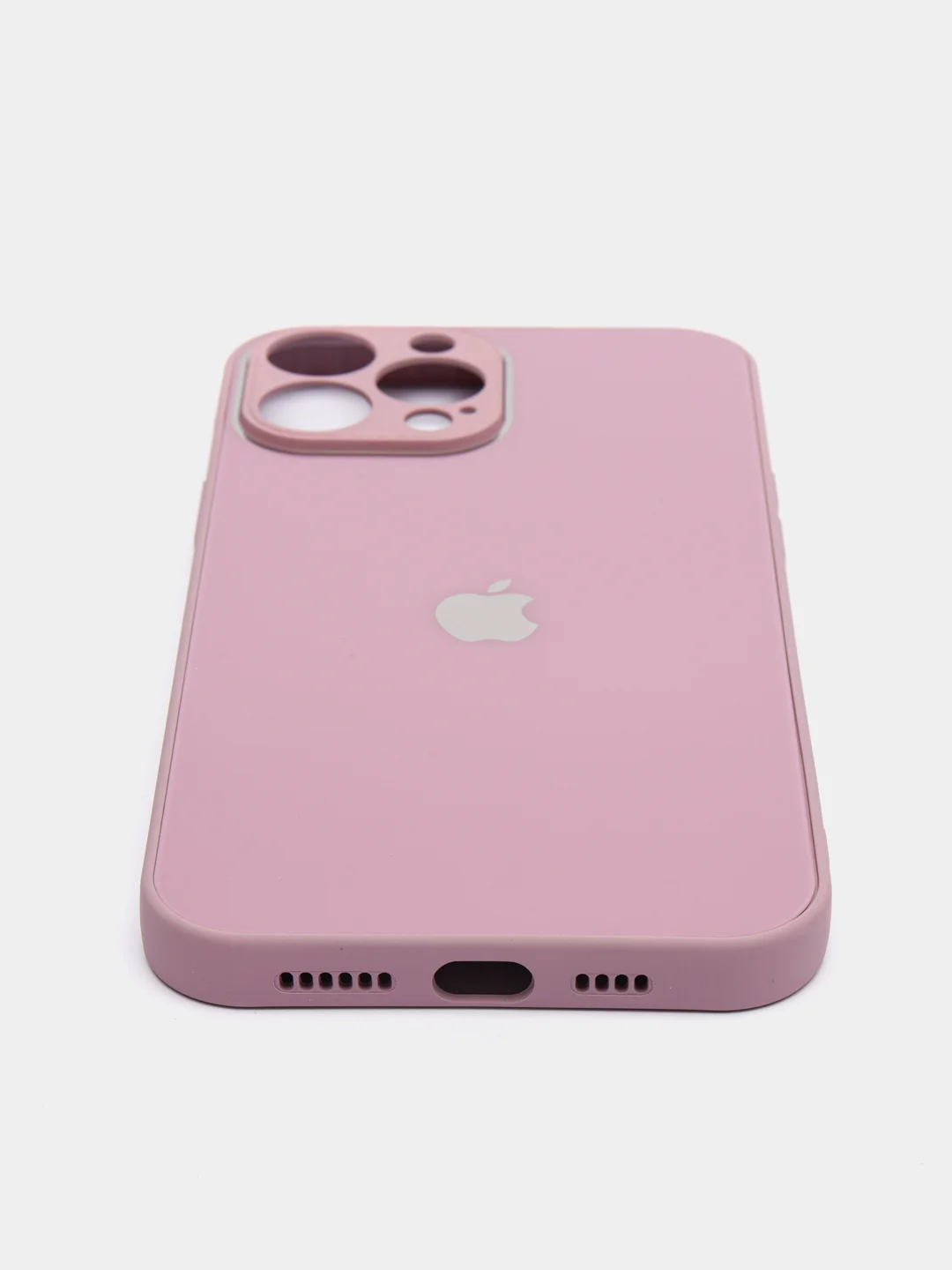 Сиреневый чехол силиконовый со стеклянной панелью для iPhone 13 Pro Max