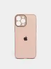 Кремовый чехол силиконовый со стеклянной панелью для iPhone 13 Pro Max