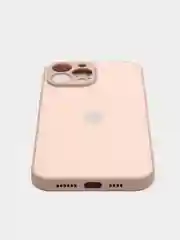 Кремовый чехол силиконовый со стеклянной панелью для iPhone 13 Pro Max