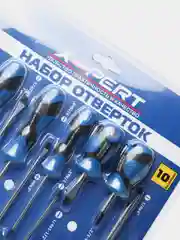 Набор отверток X-PERT, 10 штук крестовых и плоских, с магнитным наконечником