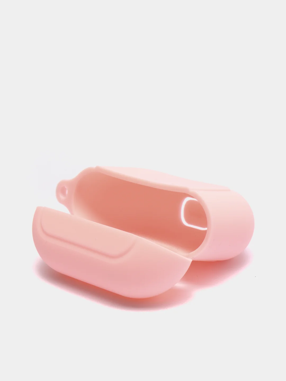 Розовый чехол для наушников Apple Airpods 3 с карабином силиконовый