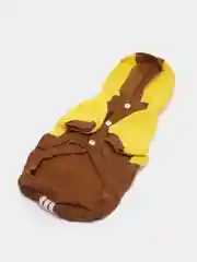 Желтый комбинезон двухцветный для собак, с капюшоном