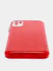 Красный чехол силиконовый с блестками для Xiaomi Redmi Note 10T / POCO M3 Pro защитой для камеры