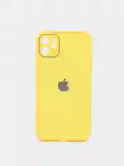 Желтый чехол силиконовый с матовой стеклянной панелью для iPhone 11, 12, 13, 13 Pro, 13 Pro Max