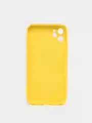 Желтый чехол силиконовый с матовой стеклянной панелью для iPhone 11, 12, 13, 13 Pro, 13 Pro Max