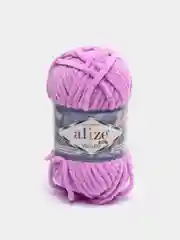 Тёмно-розовый пряжа плюшевая Alize Velluto, микрополиэстер, 100 г, 68 м