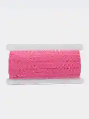 Розовый тесьма резинка с кружевом 2 см, 9 м