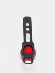 Красный мини-фонарь велосипедный, 3 режима, d 2.5 см, 1LED, 2хCR2032 (в комплекте)