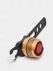 Золотой мини-фонарь велосипедный, 3 режима, d 2.5 см, 1LED, 2хCR2032 (в комплекте)
