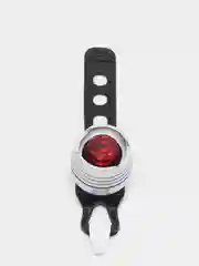 Серебряный мини-фонарь велосипедный, 3 режима, d 2.5 см, 1LED, 2хCR2032 (в комплекте)