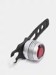 Серебряный мини-фонарь велосипедный, 3 режима, d 2.5 см, 1LED, 2хCR2032 (в комплекте)