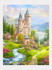 Алмазная мозаика-вышивка, 30 х 40 см, "Замок", без подрамника