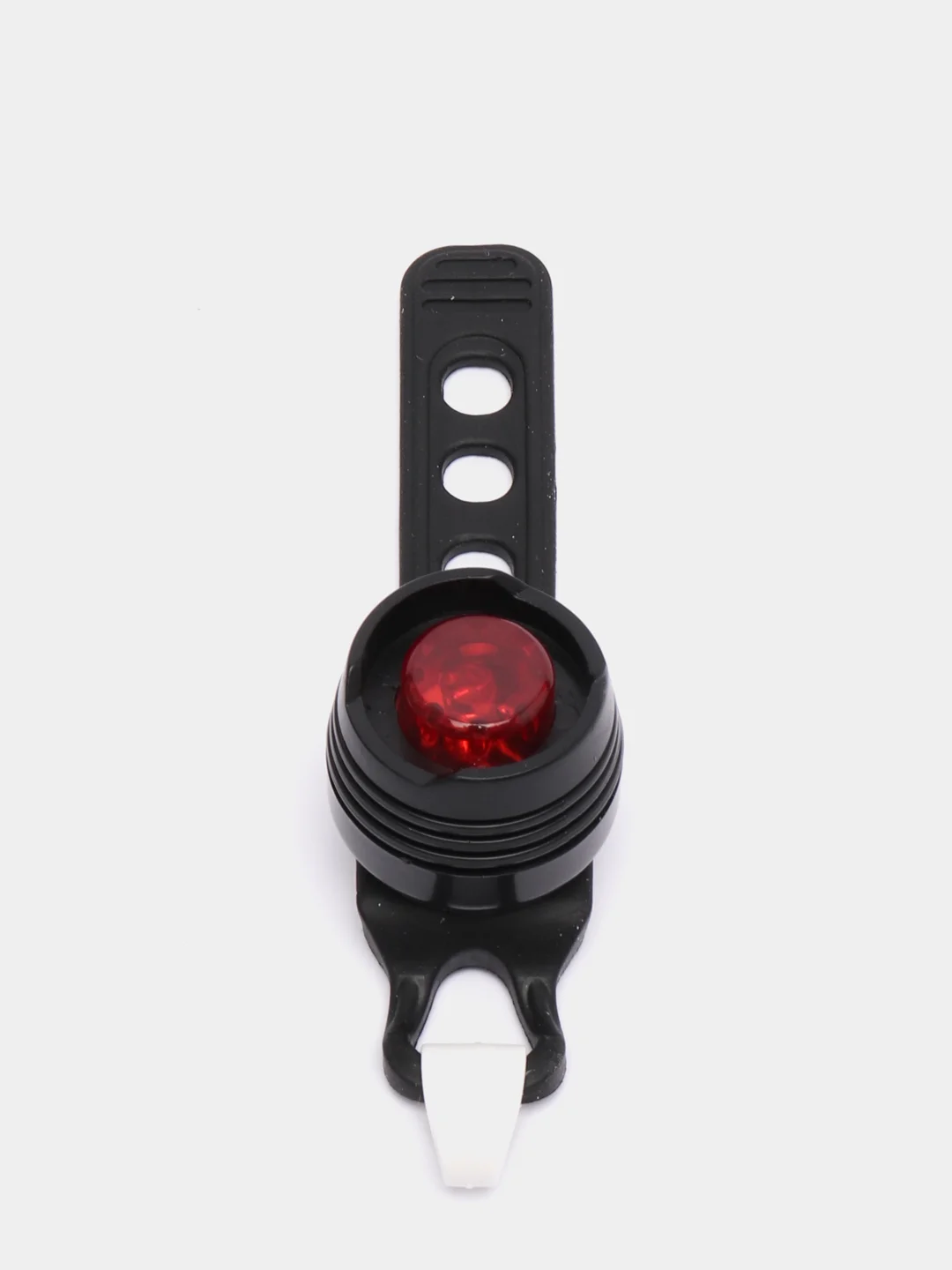 Черный мини-фонарь велосипедный, 3 режима, d 2.5 см, 1LED, 2хCR2032 (в комплекте)