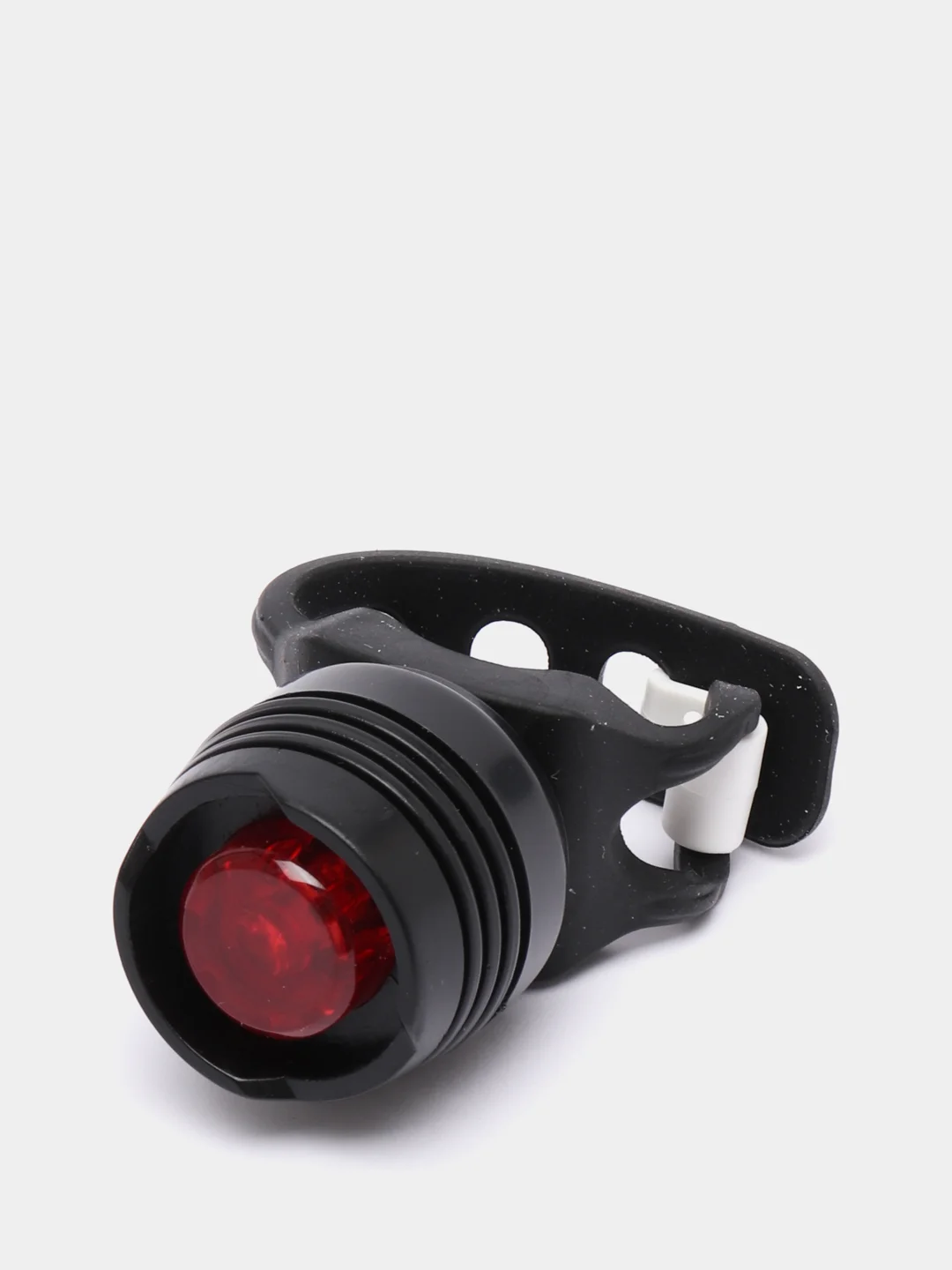 Черный мини-фонарь велосипедный, 3 режима, d 2.5 см, 1LED, 2хCR2032 (в комплекте)
