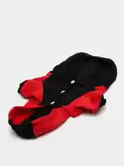 Красный комбинезон двухцветный для собак, с капюшоном