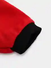 Красный комбинезон двухцветный для собак, с капюшоном
