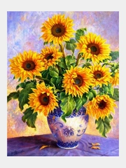Алмазная мозаика вышивка "Подсолнухи", 40*50 см, без подрамника
