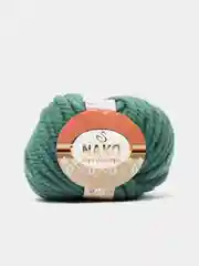 Зеленый пряжа Nako Pure Wool Plus, 100%шерсть, 100г/30м
