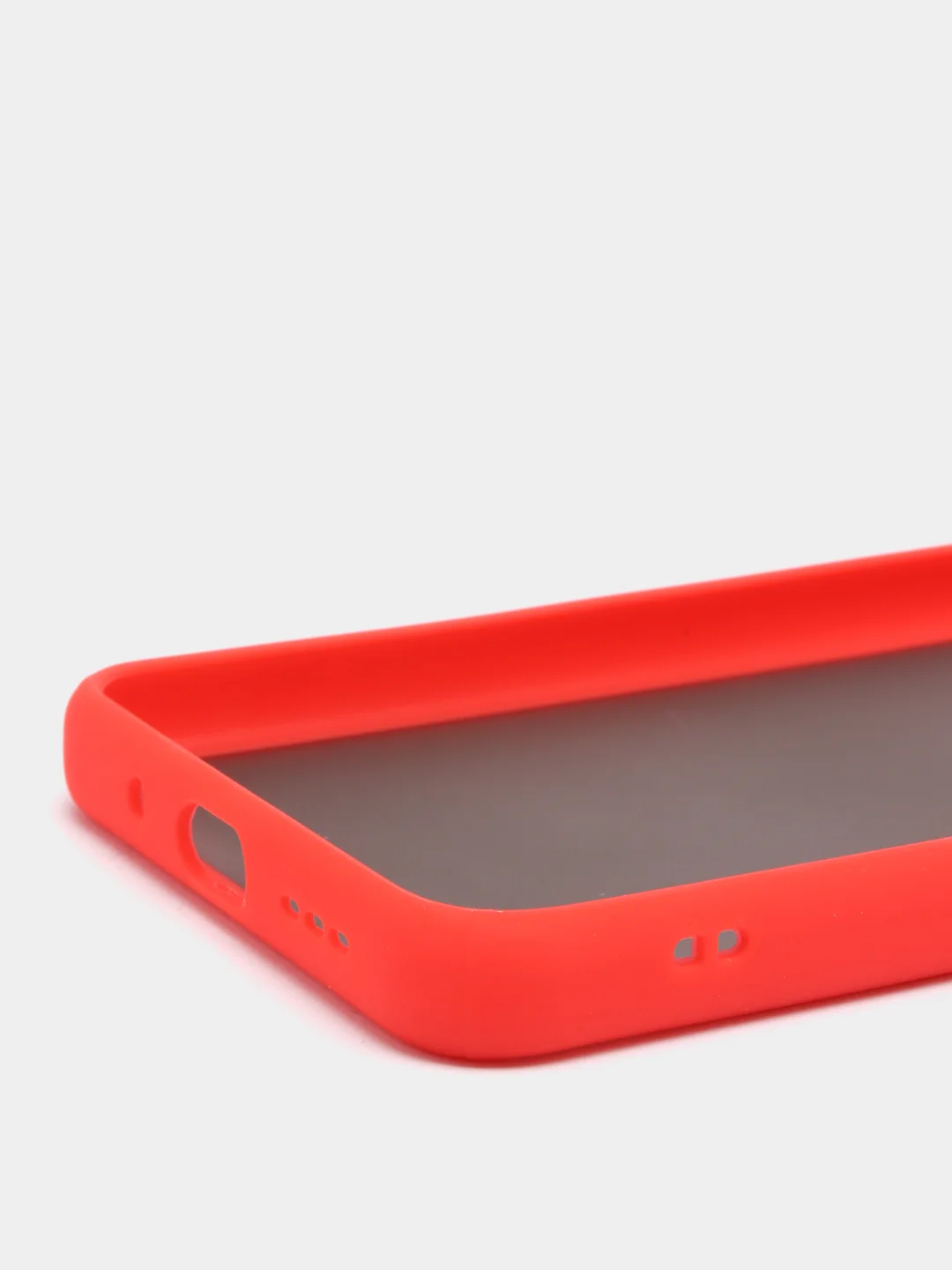 Красный чехол Xiaomi POCO X3 прозрачный с защитой камеры, цветные кнопки