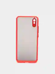 Красный чехол Xiaomi POCO X3 прозрачный с защитой камеры, цветные кнопки
