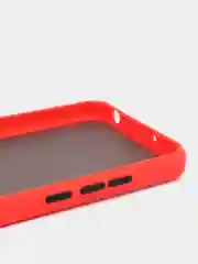 Красный чехол Xiaomi POCO X3 прозрачный с защитой камеры, цветные кнопки