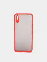 Красный чехол Xiaomi POCO X3 прозрачный с защитой камеры, цветные кнопки