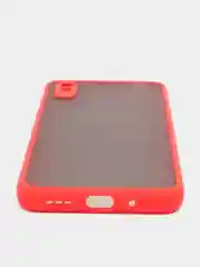 Красный чехол Xiaomi POCO X3 прозрачный с защитой камеры, цветные кнопки