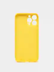 Желтый чехол силиконовый с матовой стеклянной панелью для iPhone 11, 12, 13, 13 Pro, 13 Pro Max