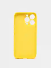 Желтый чехол силиконовый с матовой стеклянной панелью для iPhone 11, 12, 13, 13 Pro, 13 Pro Max