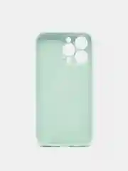 Бирюзовый чехол силиконовый со стеклянной панелью для iPhone 13 Pro