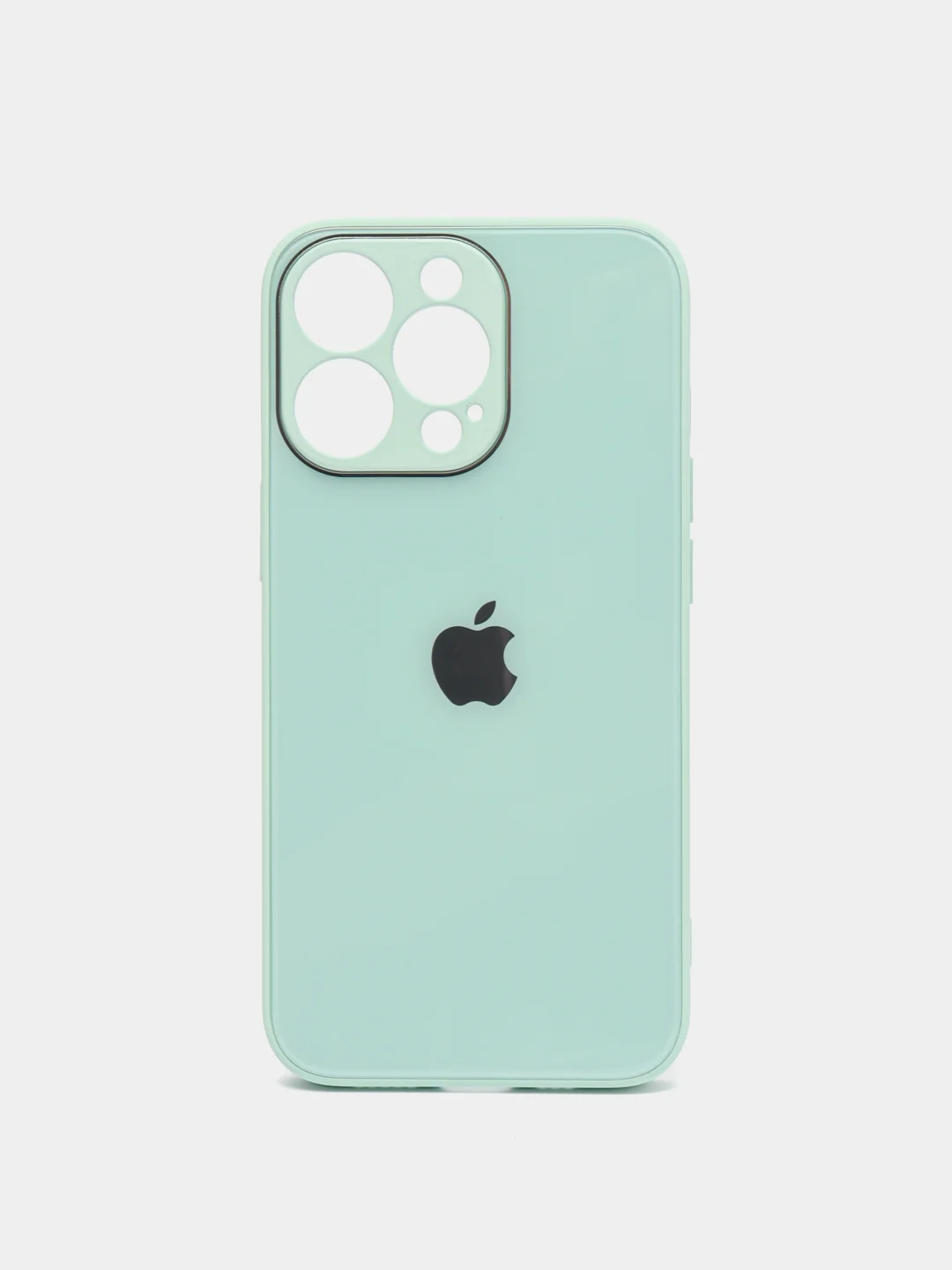 Бирюзовый чехол силиконовый со стеклянной панелью для iPhone 13 Pro