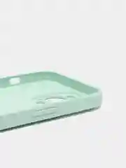 Бирюзовый чехол силиконовый со стеклянной панелью для iPhone 13 Pro