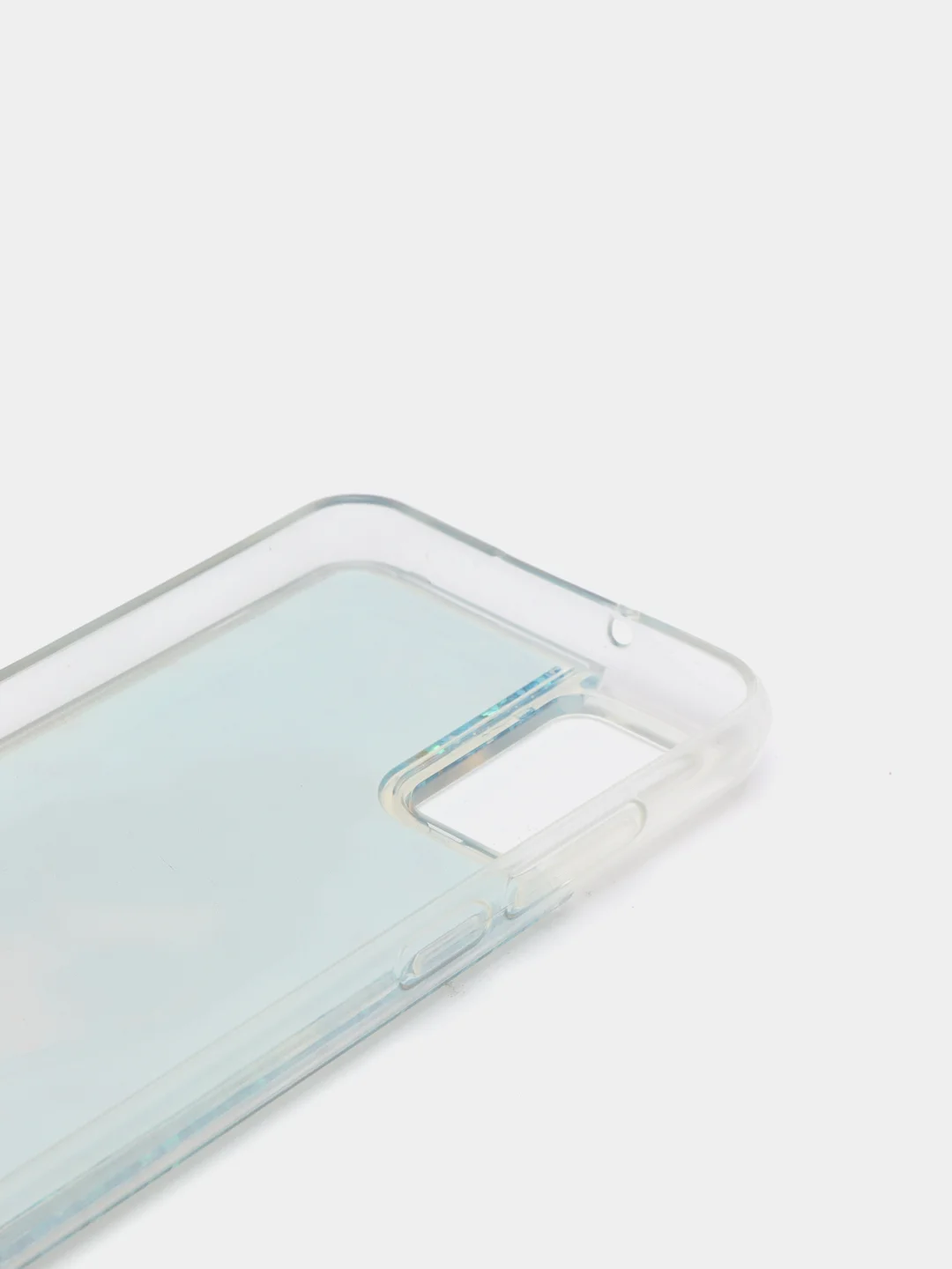 Небесно-голубой чехол Samsung Galaxy A02s, Галакси А02с силиконовый переливающийся жидкий с блестками