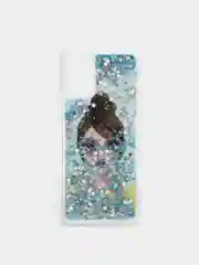 Небесно-голубой чехол Samsung Galaxy A02s, Галакси А02с силиконовый переливающийся жидкий с блестками