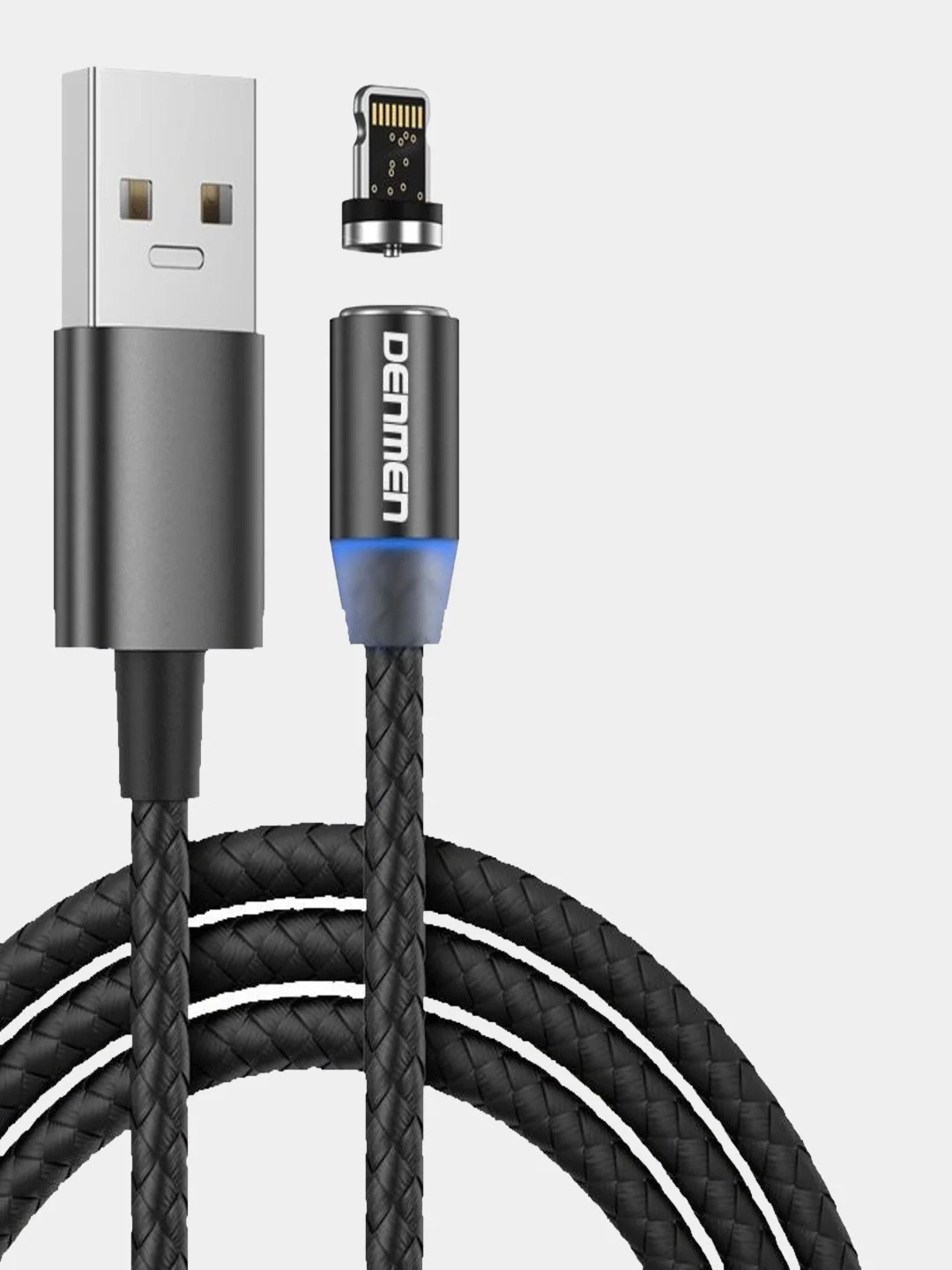 Золотой кабель lightning Denmen D09L, магнитный