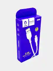 Белый кабель lightning Denmen D08L, 3.6A