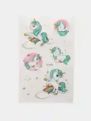 Алый временная переводная татуировка "Единороги", 75*120