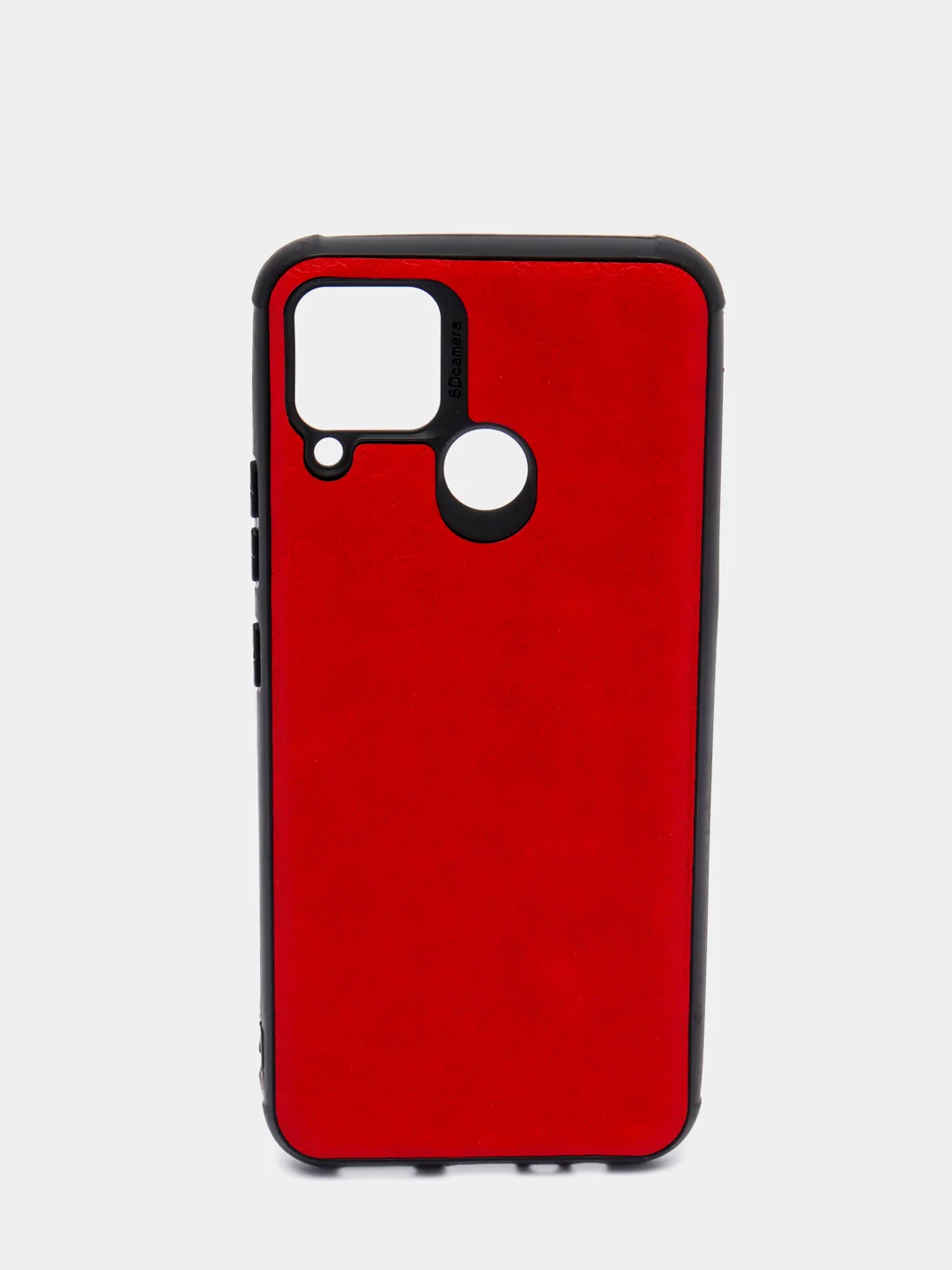 Красный чехол Realme C15 / С12 / C25 силиконовый, имитация кожи