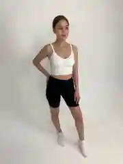 Черный велосипедки в рубчик женские, спортивные