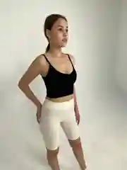 Молочный велосипедки в рубчик женские, спортивные