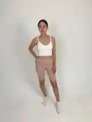 Розовый велосипедки в рубчик женские, спортивные