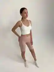 Розовый велосипедки в рубчик женские, спортивные