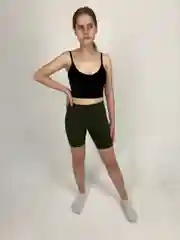 Хаки велосипедки в рубчик женские, спортивные
