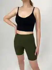Хаки велосипедки в рубчик женские, спортивные