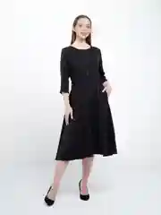 Черный платье женское приталенное