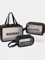 Косметичка дорожная Washbag, водонепроницаемая, белая, розовая, размеры S, L