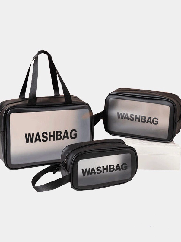 Косметичка дорожная Washbag, водонепроницаемая, белая, розовая, размеры S, L