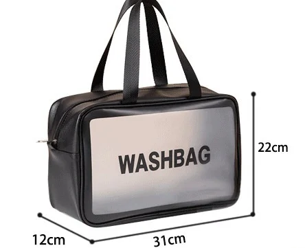 Косметичка дорожная Washbag, водонепроницаемая, белая, розовая, размеры S, L