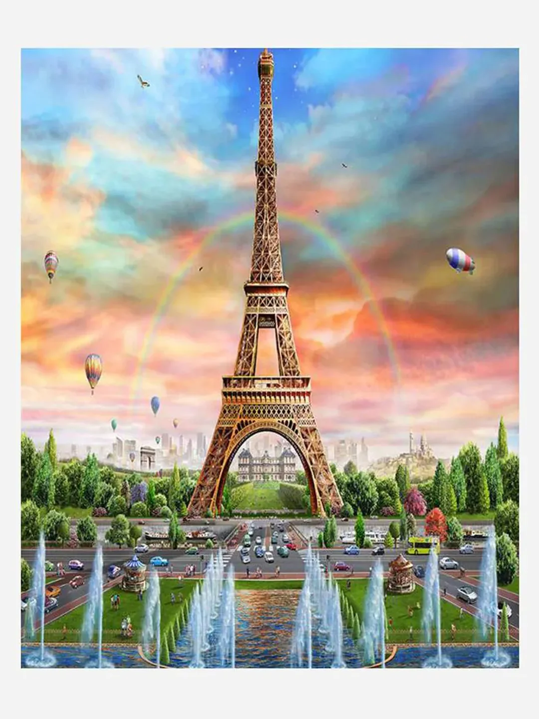 Серый меланж алмазная мозаика без подрамника "Пейзажи", 30*40 см
