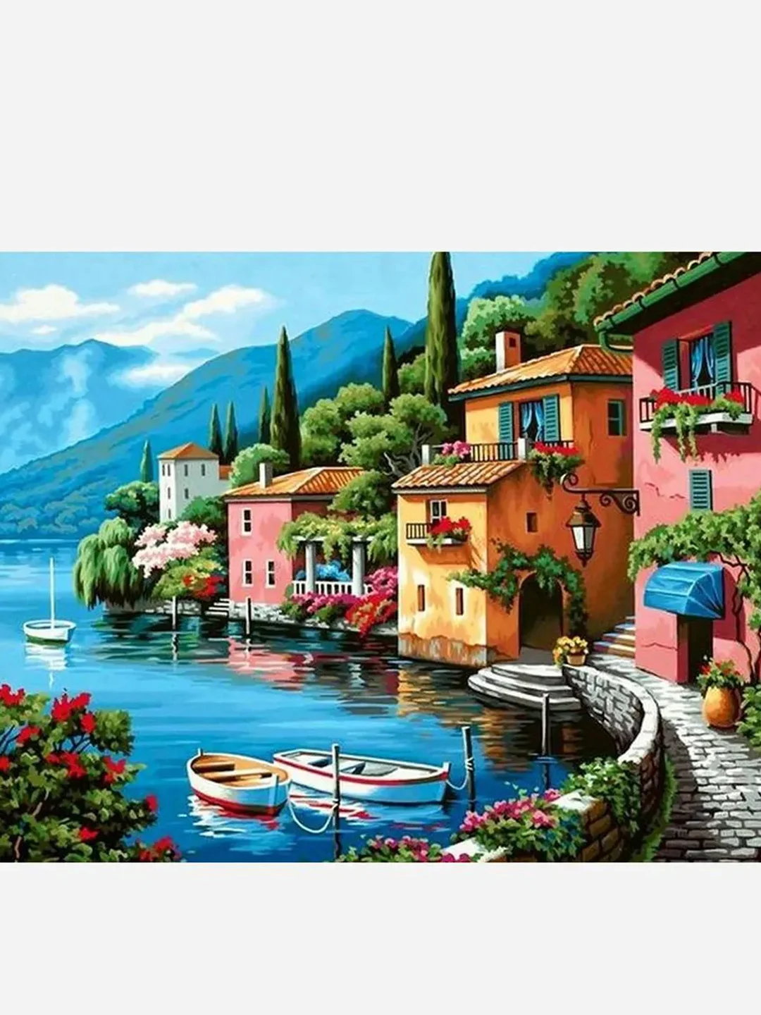 Коралловый алмазная мозаика без подрамника "Пейзажи", 30*40 см